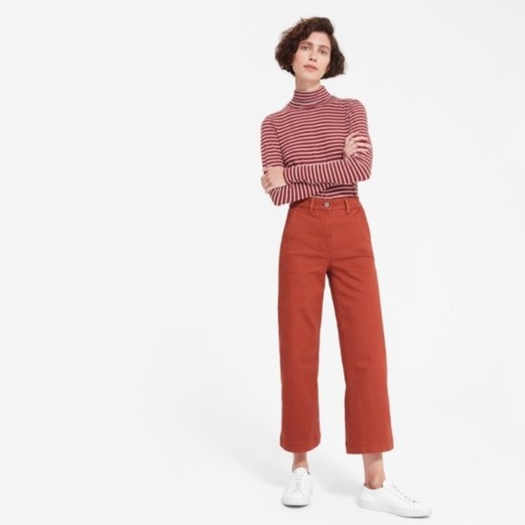 Everlane Denim - Everlane Cropped Wide Leg Pants Faded Red Size 2